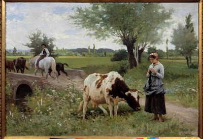 Dobře střežený trenér Obraz Edouarda Debata Ponsana (1847-1913) 1890 Ne. 0,82x1,28 m Pau, Muzeum výtvarných umění od Edouard Debat Ponsan