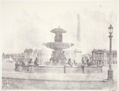 Fontána, Place de la Concorde, Paříž od Edouard Denis Baldus