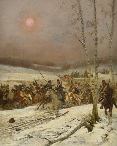 Cossacks útočí na eskadru Čestné stráže, c. 1910 od Jean Baptiste Edouard Detaille