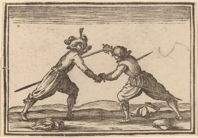 Souboj s meči od Edouard Eckman after Jacques Callot