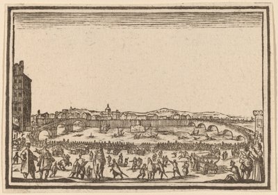 Ohňostroj na Arno, Florencie od Edouard Eckman after Jacques Callot