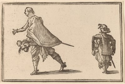 Gentleman a jeho stránka od Edouard Eckman after Jacques Callot