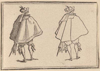 Gentleman ve velkém plášti, při pohledu zezadu od Edouard Eckman after Jacques Callot