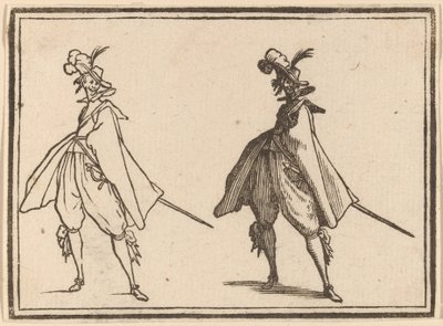 Gentleman ve velkém plášti, pohled zepředu od Edouard Eckman after Jacques Callot