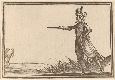 Pěší vojenský velitel od Edouard Eckman after Jacques Callot