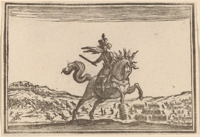 Vojenský velitel na koni od Edouard Eckman after Jacques Callot