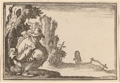 Rolník na stolici od Edouard Eckman after Jacques Callot