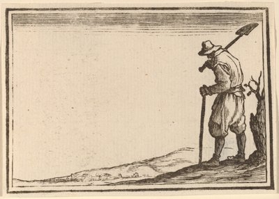 Rolník s lopatou na rameni od Edouard Eckman after Jacques Callot