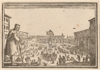 Piazza SS. Annunziata, Florencie od Edouard Eckman after Jacques Callot