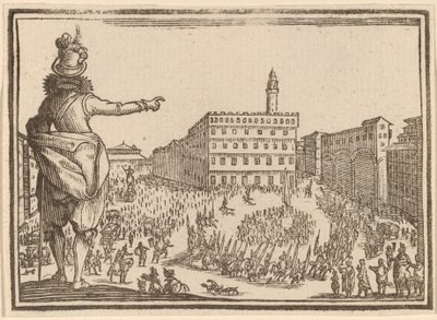 Piazza della Signoria, Florencie od Edouard Eckman after Jacques Callot