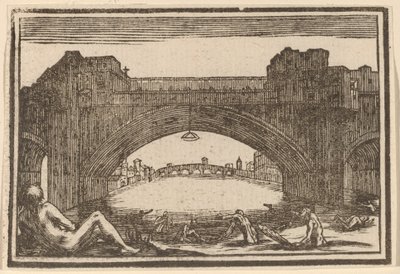 Ponte Vecchio, Florencie od Edouard Eckman after Jacques Callot