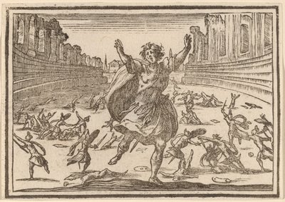 Potyčka v římském cirkusu od Edouard Eckman after Jacques Callot