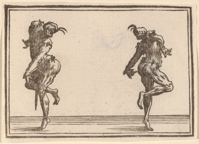 Tančící dva Pantaloony od Edouard Eckman after Jacques Callot