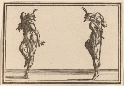 Tančící dva Pantaloony od Edouard Eckman after Jacques Callot