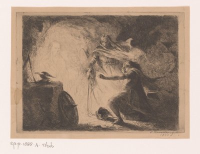 Saul s čarodějnicí z Endoru od Edouard Hamman (signed by artist)