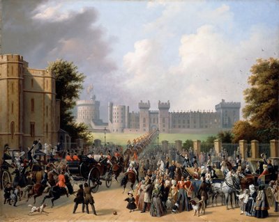 Příjezd krále Ludvíka-Philippa na hrad Windsor od Édouard Henri Théophile Pingret