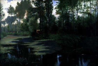 Krajina s rybníkem od Edouard Louis Boudier