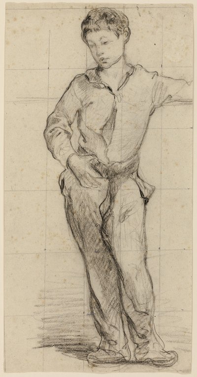 Připsáno Édouardu Manetovi - Stojící mladý muž (Léon Leenhoff) (recto), 1864-65 od Édouard Manet