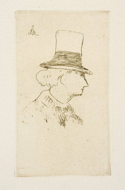 Baudelaire z profilu v klobouku, 1862 od Édouard Manet