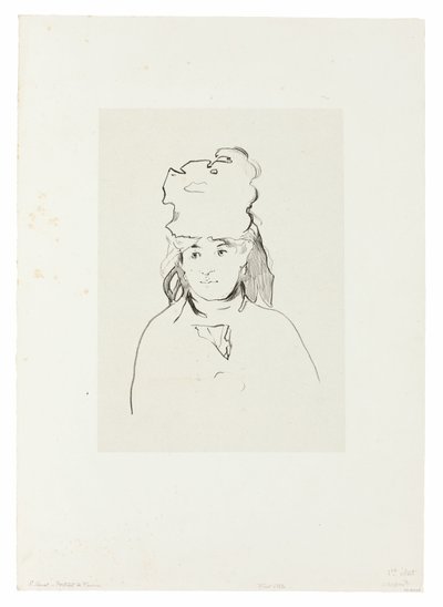 Berthe Morisot v siluetě od Édouard Manet