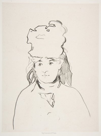 Berthe Morisot v siluetě, 1872-74, vydáno 1884. od Édouard Manet