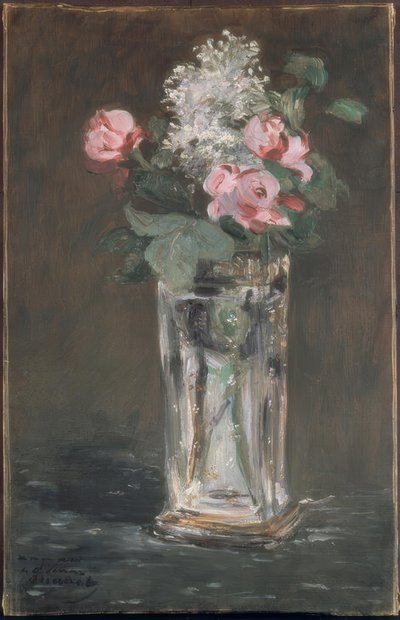 Květiny v křišťálové váze od Édouard Manet