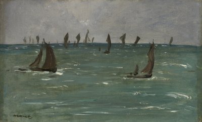 Lodě v Berck-sur-Mer od Édouard Manet