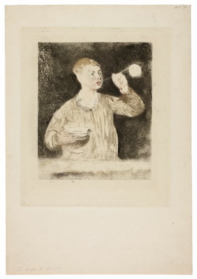 Chlapec vyfukování mýdlových bublin od Édouard Manet