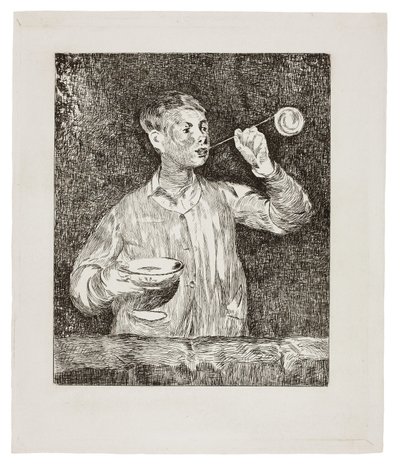 Chlapec vyfukování mýdlových bublin od Édouard Manet