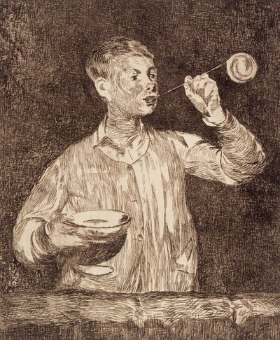 Chlapec foukající mýdlové bubliny od Édouard Manet