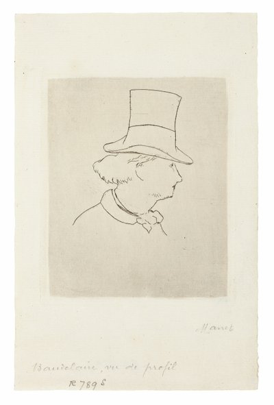 Charles Baudelaire, V profilu II od Édouard Manet