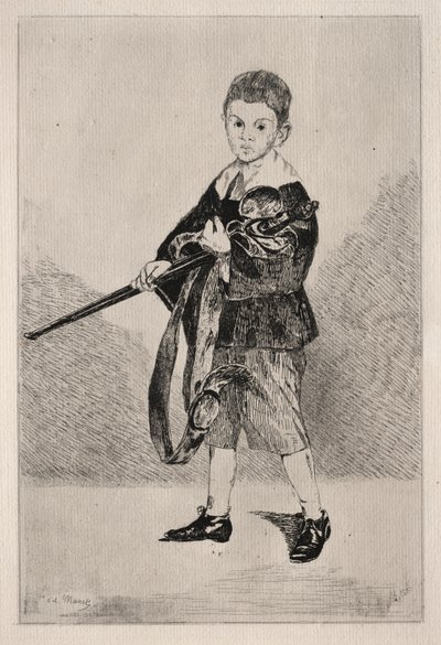 Dítě s mečem, otočené doleva. od Édouard Manet