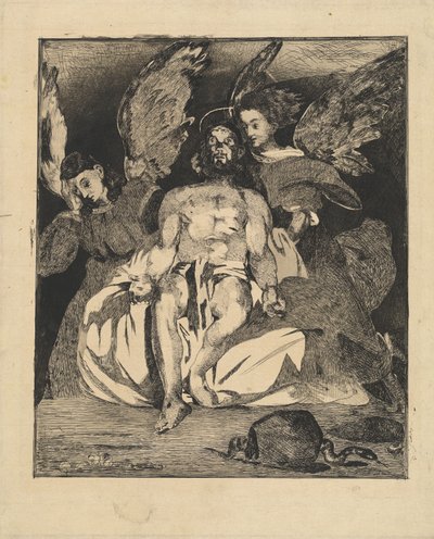 Mrtvý Kristus s anděly (Christ aux anges) od Édouard Manet