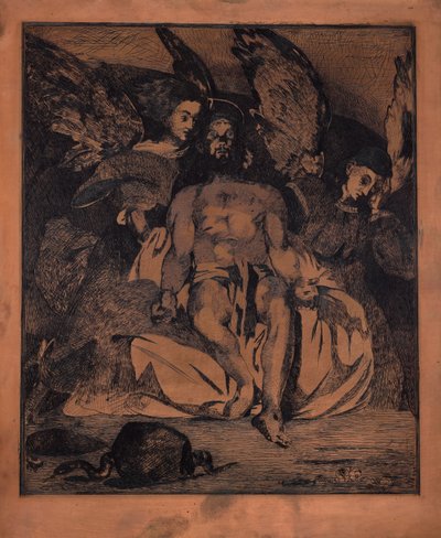 Mrtvý Kristus s anděly od Édouard Manet