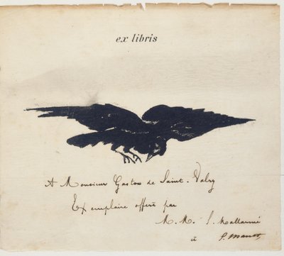 Ex-libris litografoval Edouard Manet pro ilustraci: Edgar Allen POE. Vrána. Havran. Překlad Stéphane Mallarmé s ilustracemi Edouarda Maneta od Édouard Manet