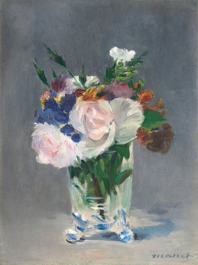 Květiny v křišťálové váze od Édouard Manet