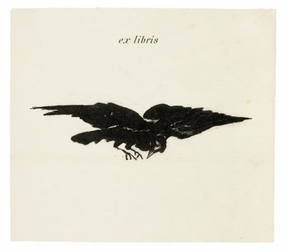 Flying Raven: ex libris, z The Raven (Le Corbeau) od Édouard Manet