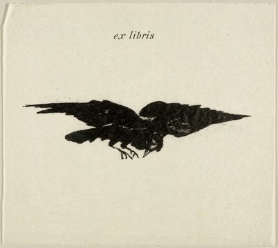 Flying Raven: ex libris, z The Raven (Le Corbeau) od Édouard Manet