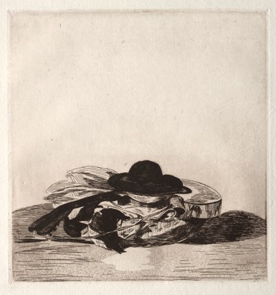 Frontispis pro edici Etchings: Klobouk a kytara, 1862. od Édouard Manet