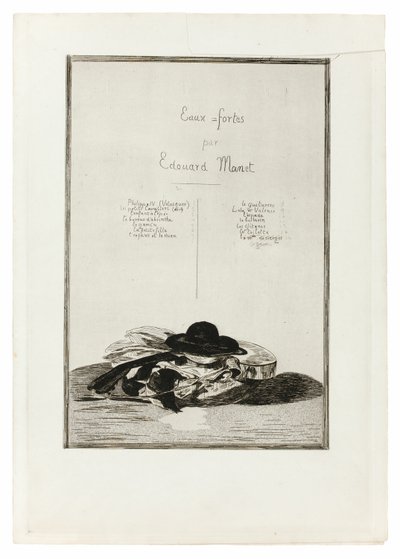 Klobouk a kytara, Frontispis pro edici čtrnácti leptů od Édouard Manet