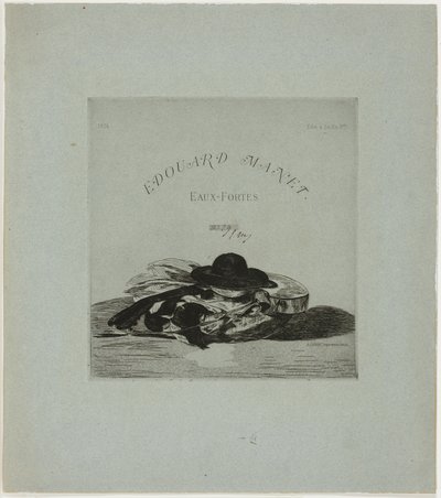 Klobouk a kytara, frontispis k vydání čtrnácti leptů od Édouard Manet