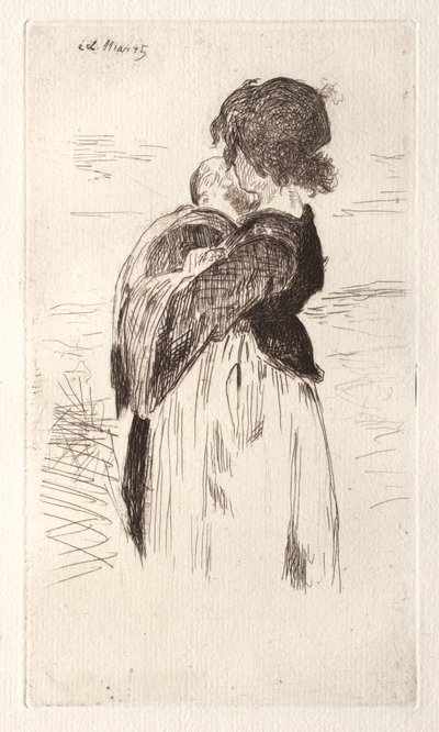Holčička drží dítě od Édouard Manet