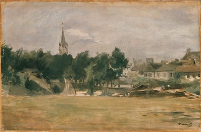 Krajina s vesnickým kostelem, počátek 70. let 19. století od Édouard Manet