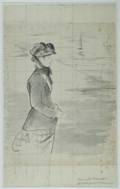 Manet - Annabel Lee stojící u moře, kolem roku 1881 od Édouard Manet