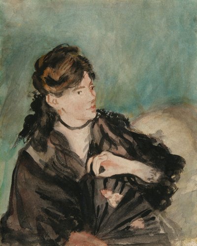Manet - Portrét Berthe Morisot s vějířem, 1874 od Édouard Manet