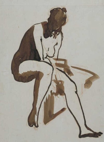Manet - Sedící koupající se, asi 1858 - 1860 od Édouard Manet