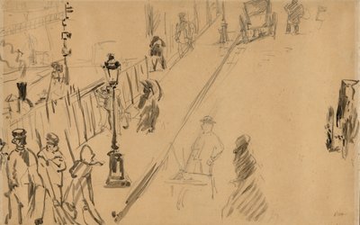 Manet - Ulice Mosnier s plynovou lampou, 1878 od Édouard Manet