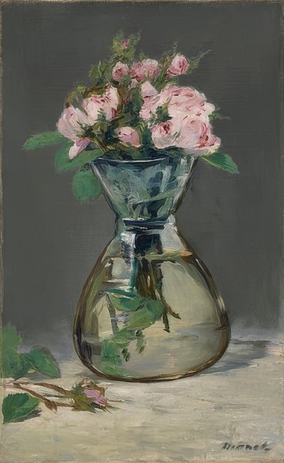 Mechové růže ve váze. 1882 od Édouard Manet