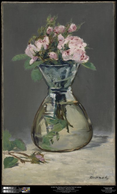 Mechové růže ve váze od Édouard Manet