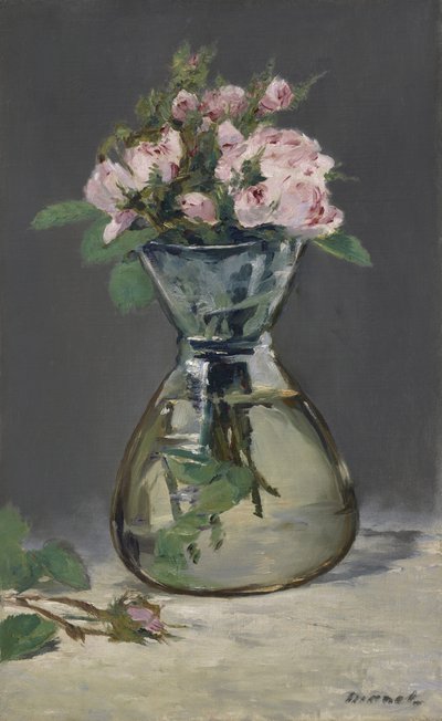 Mechové růže ve váze, 1882 od Édouard Manet